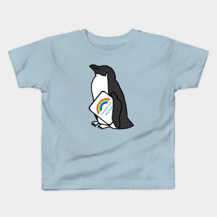 Penguin Brings Essential Worker a Rainbow Kids T-Shirt